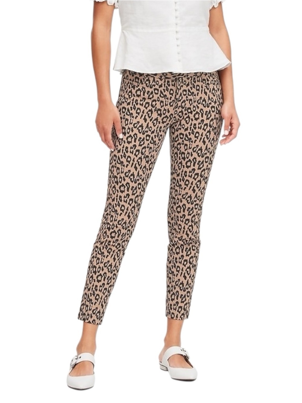 Banana Republic Sz 4 Leopard Animal Print Sloan Cropped Pants Office Casual